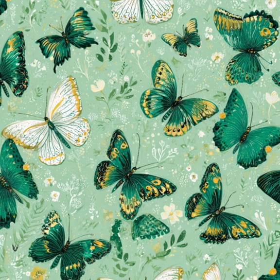 Peel and Stick Wallpaper Green Yellow Butterfly Vintage Floral 17.7in x 118in Contact Paper Removable Self Adhesive Wall Mural Wall Decor for Bedroom Kitchen Cabinets