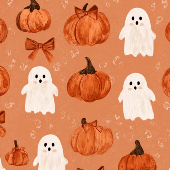 Peel and Stick Wallpaper Halloween Pumpkin Ghost Autumn Orange Ribbon Seamless Cute Spooky 17.7in x 118in Contact Paper Removable Self Adhesive Wall Mural Wall Decor for Bedroom Kitchen Cabinets