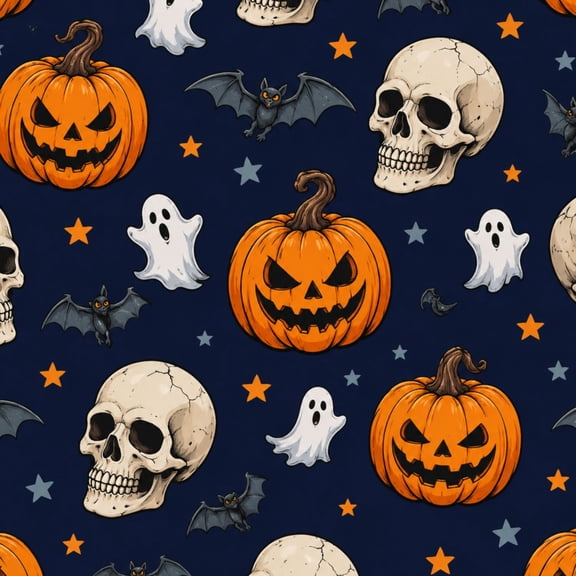 Peel and Stick Wallpaper Halloween Pumpkins Skulls Ghosts Bats Dark 17.7in x 118in Contact Paper Removable Self Adhesive Wall Mural Wall Decor for Bedroom Kitchen Cabinets