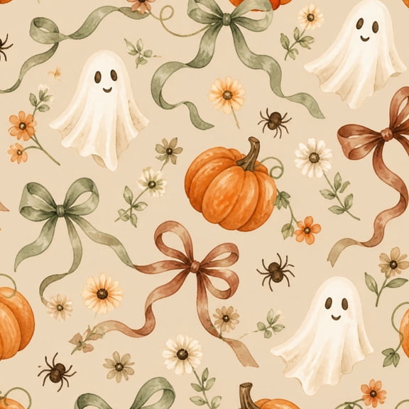 Peel and Stick Wallpaper Halloween ghost ribbon 17.7"x118" Contact Paper Pumpkins Ghosts Bows Flowers Removable Self Adhesive Waterproof Wall Decor for Bedroom Kitchen Cabinets