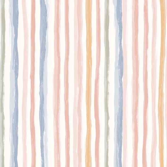 Peel and Stick Wallpaper Hand Painted Vertical Striped Pastel Colors for Home Decor Wall Mural 23.6in x 9.8ft Self Adhesive Removable Wall Paper Renter Friendly Wallpaper for Nursery Bedroom Cabinets