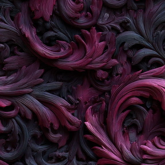 Peel and Stick Wallpaper Hauntingly Elegant Dark Purple Baroque Design High Contrast Details Wall Mural 17.7in x 9.8ft Vinyl Self Adhesive Wall Paper Design for Walls Bathroom Bedroom Home Decor