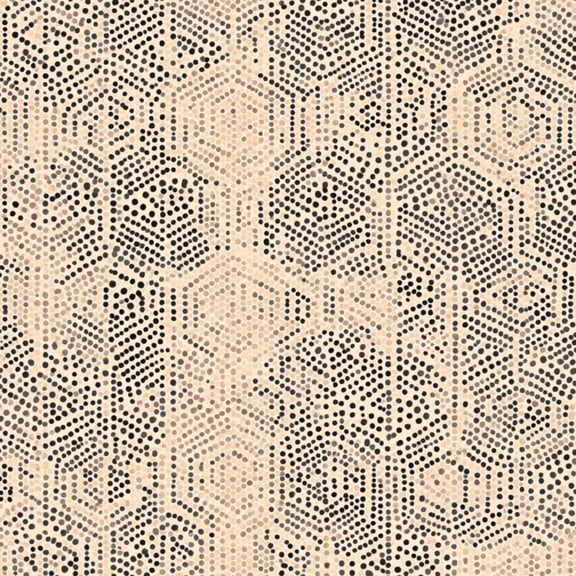 Peel and Stick Wallpaper Hexagon Geometric Black Dotted Lines Beige Wall Mural 17.7in x 9.8ft Self Adhesive Removable Wall Paper Renter Friendly Wallpaper for Nursery Bedroom Cabinets