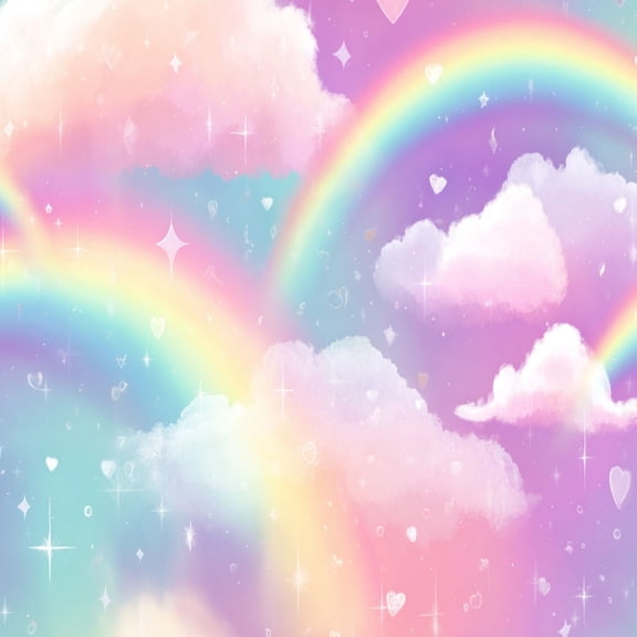 Peel and Stick Wallpaper Holographic fantasy rainbow clouds Pastel color sky Magical landscape 17.7in x 118in Contact Paper Removable Self Adhesive Wall Mural Wall Decor for Bedroom Kitchen Cabinets