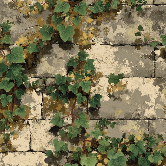 Peel and Stick Wallpaper Intricate Distressed Wall Ivy Warm Morning Light Wall Mural 23.6in x 9.8ft Self Adhesive Removable Wall Paper Renter Friendly Wallpaper for Bedroom Cabinets