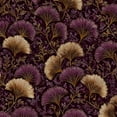 thumbnail image 1 of Peel and Stick Wallpaper Intricate Gold Ginkgo Leaves Vines Rich Plum Design Wall Mural 23.6in x 9.8ft Self Adhesive Removable Wall Paper Renter Friendly Wallpaper for Nursery Bedroom Cabinets, 1 of 8
