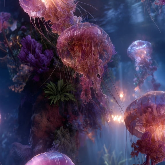 Peel and Stick Wallpaper Intricate Underwater World Graceful Jellyfish Coral Reefs Wall Mural 23.6in x 9.8ft Self Adhesive Removable Wall Paper Renter Friendly Wallpaper for Nursery Bedroom