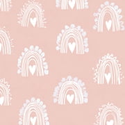 Peel and Stick Wallpaper Kids hand drawn seamless pink pastel rainbows Summer for baby design 24in x 118in Contact Paper Removable Self Adhesive Wall Mural Wall Decor for Bedroom Kitchen Cabinets