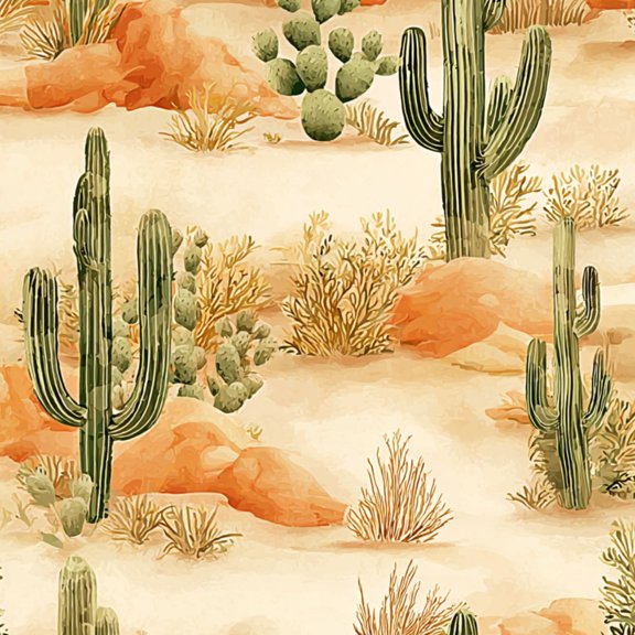Peel and Stick Wallpaper Landscape Cactus Sands Rocky Terrain Desert Boho Wall Mural 23.6in x 9.8ft Self Adhesive Removable Wall Paper Renter Friendly Wallpaper for Nursery Bedroom Cabinets