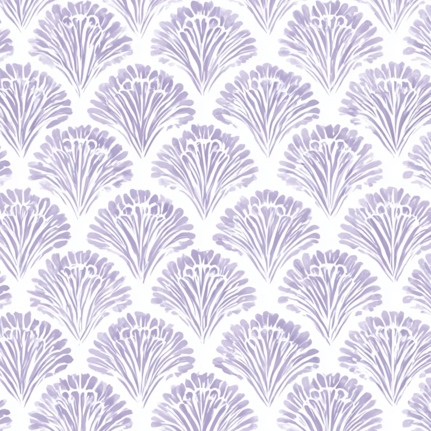 Peel and Stick Wallpaper Lavender Watercolor Art Deco Fan White Wall Mural 17.7in x 9.8ft Self Adhesive Removable Wall Paper Renter Friendly Wallpaper for Nursery Bedroom Cabinets