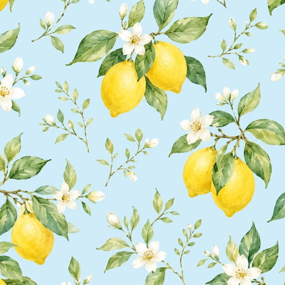 Peel and Stick Wallpaper Lemon Blossom Watercolor Style 24in x 118in Contact Paper Removable Self Adhesive Wall Mural Wall Decor for Bedroom Kitchen Cabinets
