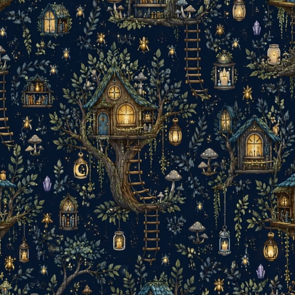 Peel and Stick Wallpaper Magical Forest Library Shop Built into Ancient Tree Wall Mural 17.7in x 9.8ft Self Adhesive Removable Wall Paper Renter Friendly Wallpaper for Nursery Bedroom Cabinets