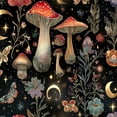 thumbnail image 1 of Peel and Stick Wallpaper Magical Mushrooms Celestial Flowers Butterflies Stars Wall Mural 23.6in x 9.8ft Self Adhesive Removable Wall Paper Renter Friendly Wallpaper for Nursery Bedroom Cabinets, 1 of 8