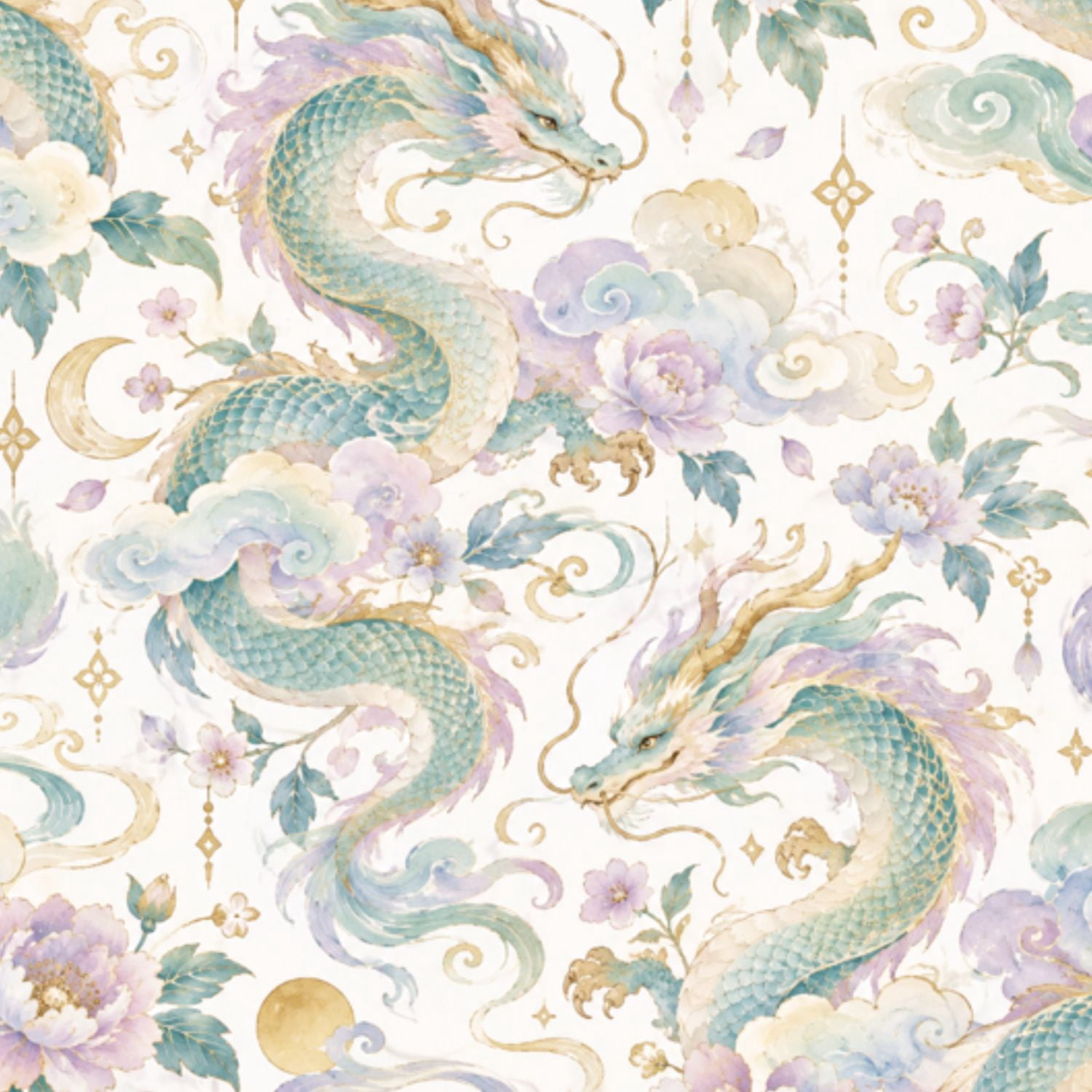 Peel and Stick Wallpaper Majestic Dragon Maiden Ethereal Landscape ...