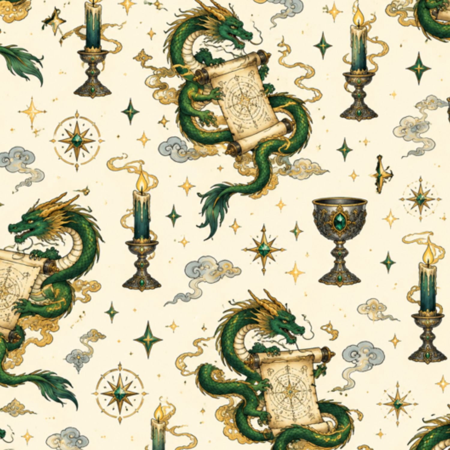 Peel and Stick Wallpaper Majestic black Dragon Ancient Book Knowledge ...