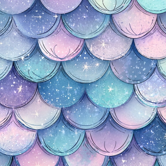 Peel and Stick Wallpaper Mermaid Scales Pastel Galaxy Watercolor Sparkling Stars Wall Mural 17.7in x 9.8ft Self Adhesive Removable Wall Paper Renter Friendly Wallpaper for Bedroom