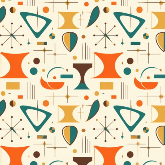 Peel and Stick Wallpaper Mid Century Modern geometric Vintage Retro 1950s Geometric Design 17.7"x118" Contact Paper Removable Self Adhesive Waterproof Wall Decor for Bedroom Kitchen Cabinets