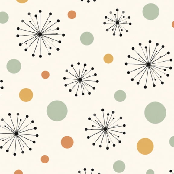 Peel and Stick Wallpaper Mid Century Vintage Modern Retro Dandelion inspired Wall Mural 23.6in x 9.8ft Self Adhesive Removable Wall Paper Renter Friendly Wallpaper for Nursery Bedroom Cabinets