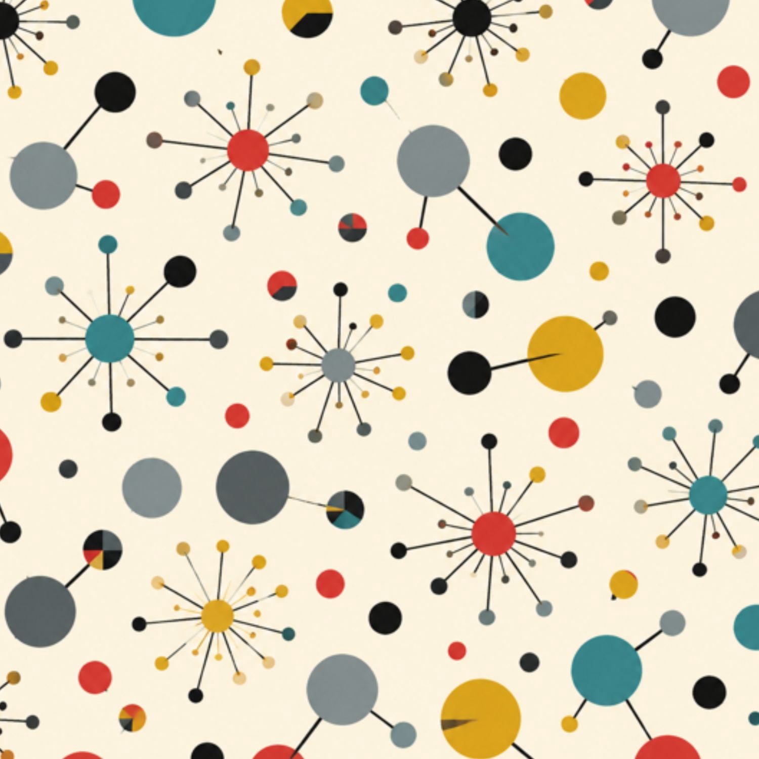 Peel and Stick Wallpaper Mid century fifties modern retro colors ...