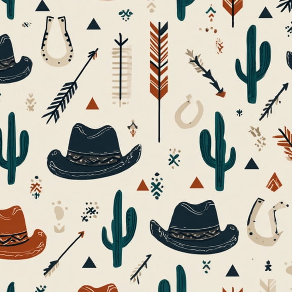 Peel and Stick Wallpaper Minimalist Western Map Horseshoes Arrows Cowboys Wall Mural 23.6in x 9.8ft Self Adhesive Removable Wall Paper Renter Friendly Wallpaper for Nursery Bedroom Cabinets