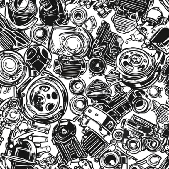 Peel and Stick Wallpaper Monochromatic Mechanical Parts Wall Mural 23.6in x 9.8ft Self Adhesive Removable Wall Paper Renter Friendly Wallpaper for Nursery Boys Bedroom Cabinets