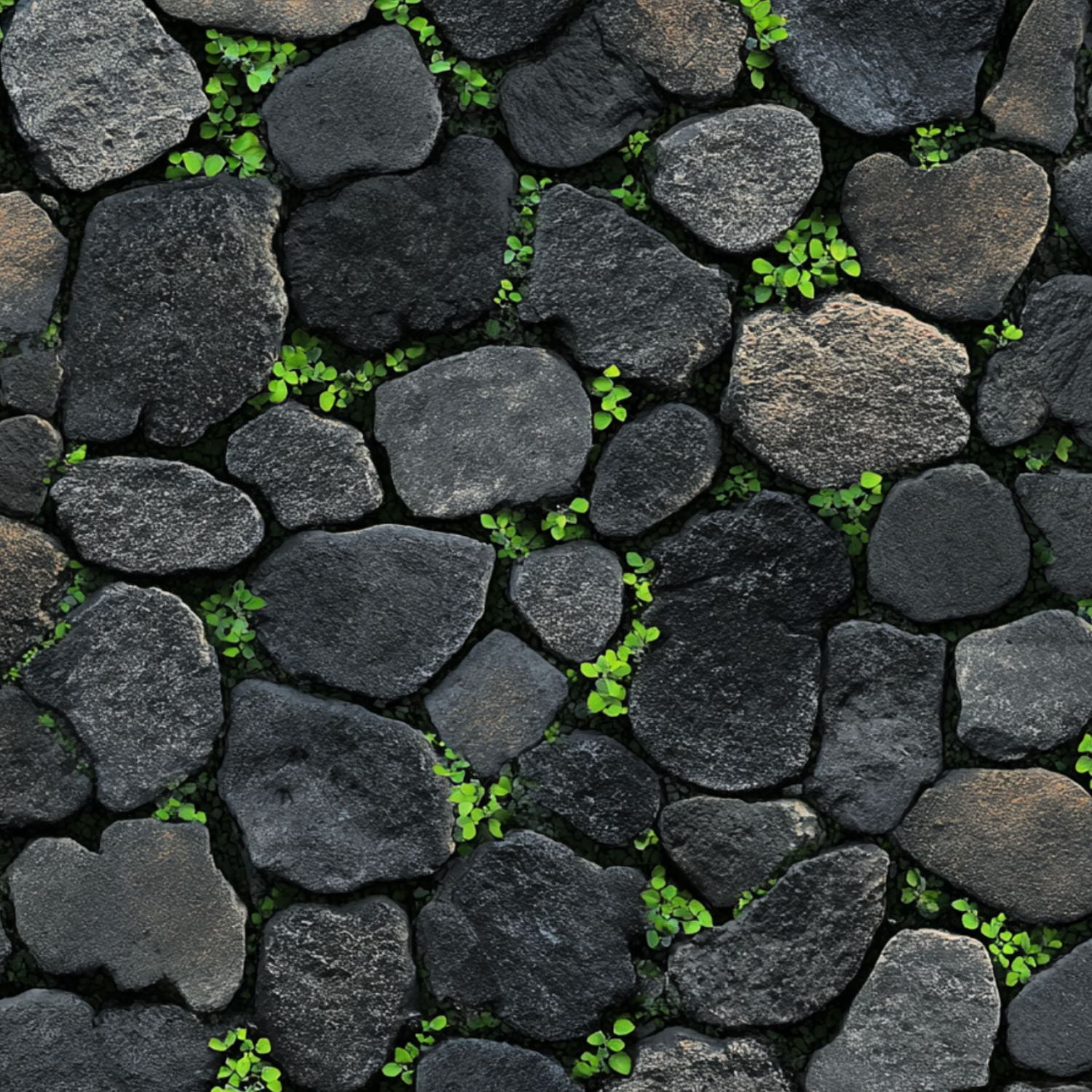 Peel and Stick Wallpaper Moss Clovers Growing Between Stones Vintage Wall Mural 17.7in x 9.8ft Self Adhesive Removable Wall Paper Renter Friendly Wallpaper for Bedroom Livingroom Office Studio