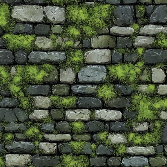 Peel and Stick Wallpaper Moss Covered Stone Wall Greenery Weathered Stones Wall Mural 23.6in x 9.8ft Self Adhesive Removable Wall Paper Renter Friendly Wallpaper for Bedroom Livingroom Office Studio