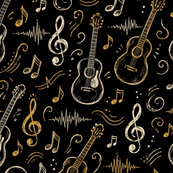 Peel and Stick Wallpaper Music abstract guitar musical note sound clef Black lines Hand drawing 24in x 118in Contact Paper Removable Self Adhesive Wall Mural Wall Decor for Bedroom Kitchen Cabinets