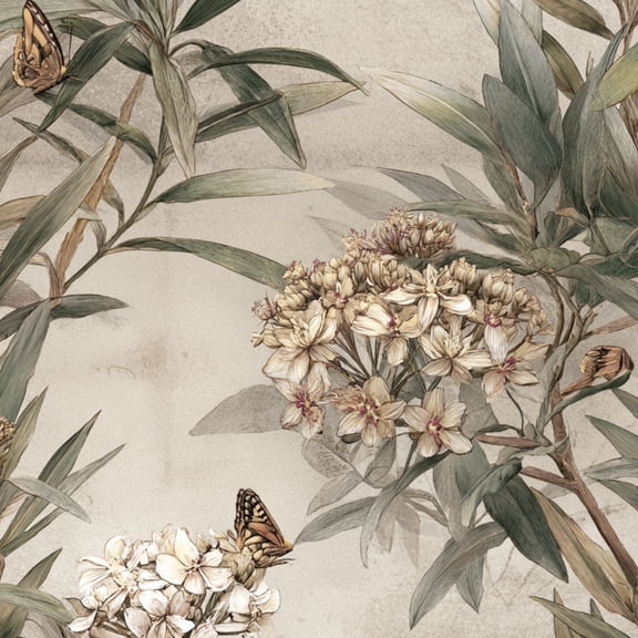 Peel and Stick Wallpaper Muted Ethnic Art Depiction Mexican Herbal Plants Flowers Wall Mural 17.7in x 9.8ft Self Adhesive Wall Paper for Cabinets Bathroom Covering Wall Decorative Vinyl