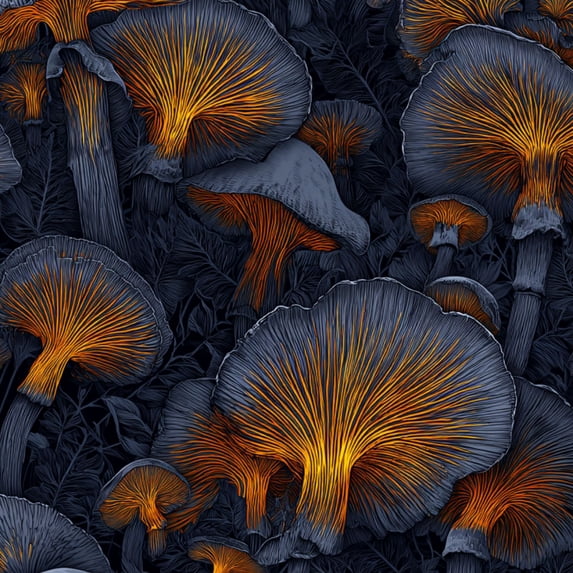 Peel and Stick Wallpaper Mystical Shadowy Woodland Scene Glowing Mushrooms Artwork Wall Mural 23.6in x 9.8ft Self Adhesive Removable Wall Paper Renter Friendly Wallpaper for Nursery Bedroom