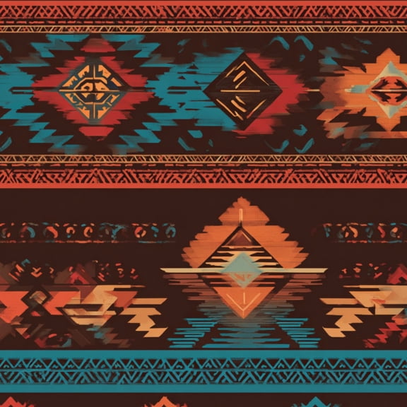 Peel and Stick Wallpaper Native American Southwest Aztec Navajo seamless Tribal Wall Mural 17.7in x 9.8ft Self Adhesive Removable Wall Paper Renter Friendly Wallpaper for Nursery Bedroom Cabinets