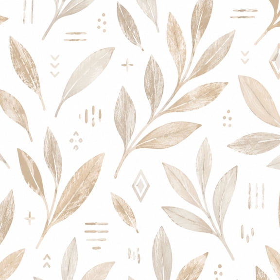 Peel and Stick Wallpaper Neutral Beige Botanical Leaves Abstract Minimalist Accents 24in x 118in Contact Paper Removable Self Adhesive Wall Mural Wall Decor for Bedroom Kitchen Cabinets