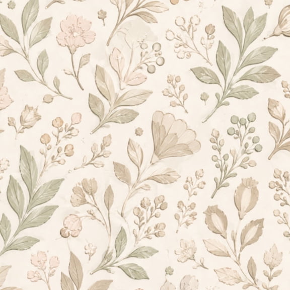 Peel and Stick Wallpaper Neutral Beige Floral Delicate Hand Drawn Flowers Leaves Wall Mural 23.6in x 9.8ft Self Adhesive Removable Wall Paper Renter Friendly Wallpaper for Nursery Bedroom Cabinets