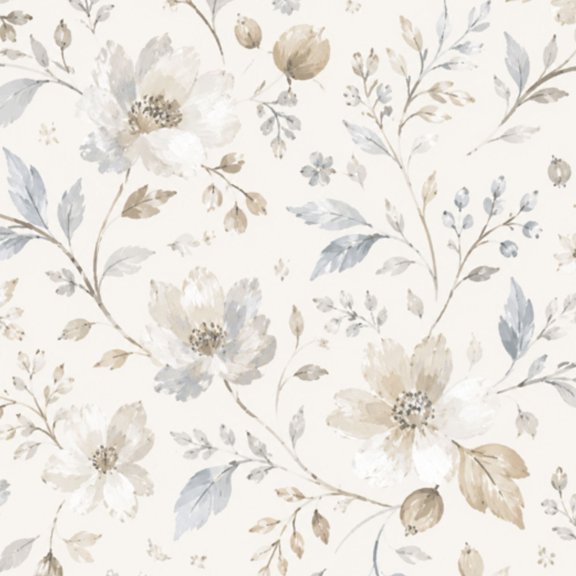 Peel and Stick Wallpaper Neutral Colour Abstract Floral seamless Boho Wall Mural 23.6in x 9.8ft Self Adhesive Removable Wall Paper Renter Friendly Wallpaper for Nursery Bedroom Cabinets