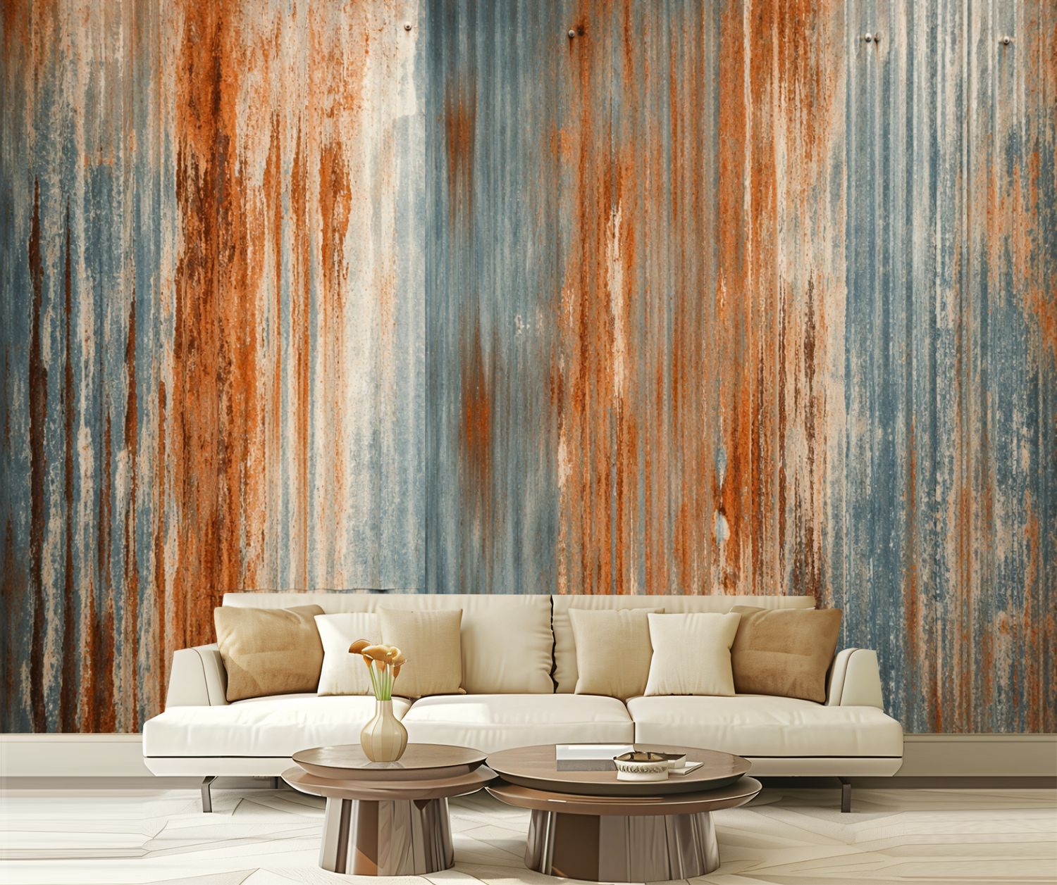 Peel and Stick Wallpaper Old zinc wall texture rusty galvanized metal ...