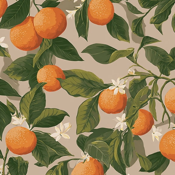 Peel and Stick Wallpaper Orange Tree Branches Bright Tangerine Fruits White Wall Mural 23.6in x 9.8ft Self Adhesive Removable Wall Paper Renter Friendly Wallpaper for Nursery Bedroom Cabinets