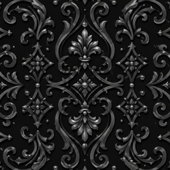 Peel and Stick Wallpaper Ornate Black Gothic Metal Door Symmetrical Floral Wall Mural 17.7in x 9.8ft Self Adhesive Removable Wall Paper Renter Friendly Wallpaper for Nursery Bedroom Cabinets