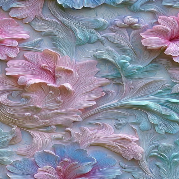 Peel and Stick Wallpaper Pastel Floral Relief Design Soft Swirling Petals Wall Mural 17.7in x 9.8ft Self Adhesive Removable Wall Paper Renter Friendly Wallpaper for Nursery Bedroom Cabinets