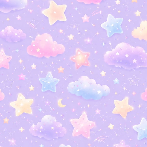 Peel and Stick Wallpaper Pastel Sky Soft Clouds Sparkling Stars Wall Mural 23.6in x 9.8ft Self Adhesive Removable Wall Paper Renter Friendly Wallpaper for Nursery Bedroom Cabinets