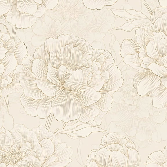 Peel and Stick Wallpaper Peony Flower Line Spring Decor Beige Minimalist Wall Mural 17.7in x 9.8ft Self Adhesive Removable Wall Paper Renter Friendly Wallpaper for Nursery Bedroom Cabinets