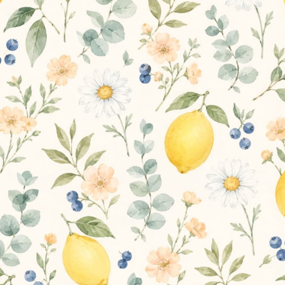 Peel and Stick Wallpaper Peony yellow flowers lemon fruits green leaves white floral Seamless 17.7in x 118in Contact Paper Removable Self Adhesive Wall Mural Wall Decor for Bedroom Kitchen Cabinets
