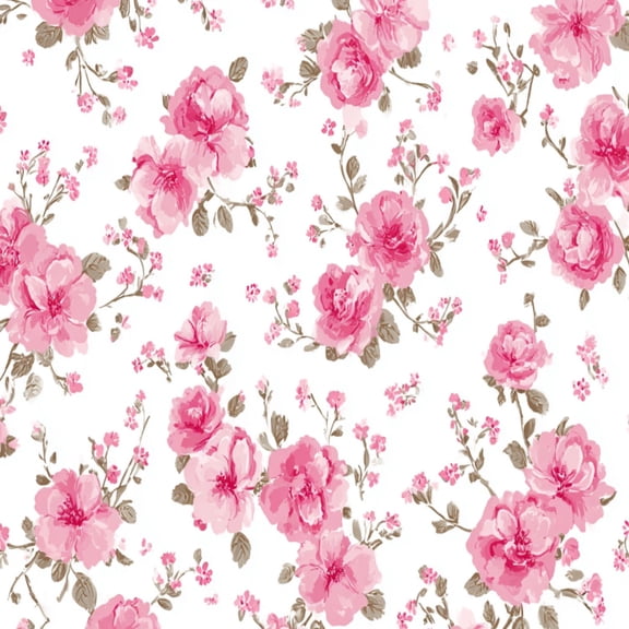 Peel and Stick Wallpaper Pink Floral Soft Roses Delicate Blossoms White Wall Mural 17.7in x 9.8ft Self Adhesive Removable Wall Paper Renter Friendly Wallpaper for Girls Bedroom Nursery Livingroom