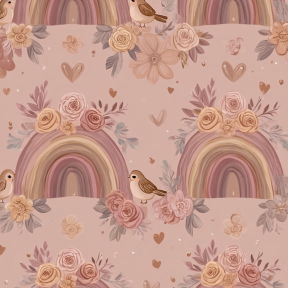 Peel and Stick Wallpaper Pink floral rainbow Pink romantic baby girl rainbow Floral girly Cute 24in x 118in Contact Paper Removable Self Adhesive Wall Mural Wall Decor for Bedroom Kitchen Cabinets