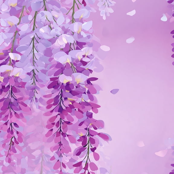 Peel and Stick Wallpaper Purple Wisteria Flowers Dreamy Pastel Wall Mural 23.6in x 9.8ft Self Adhesive Removable Wall Paper Renter Friendly Wallpaper for Kids Bedroom Livingroom