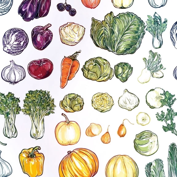 Peel and Stick Wallpaper Rainbow vegetables fruits berries sketch food Pumpkins bananas 24in x 118in Contact Paper Removable Self Adhesive Wall Mural Wall Decor for Bedroom Kitchen Cabinets