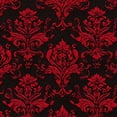 thumbnail image 1 of Peel and Stick Wallpaper Red Black Floral Damask Ornate Baroque Design Wall Mural 23.6in x 9.8ft Self Adhesive Removable Wall Paper Renter Friendly Wallpaper for Nursery Bedroom Cabinets, 1 of 8