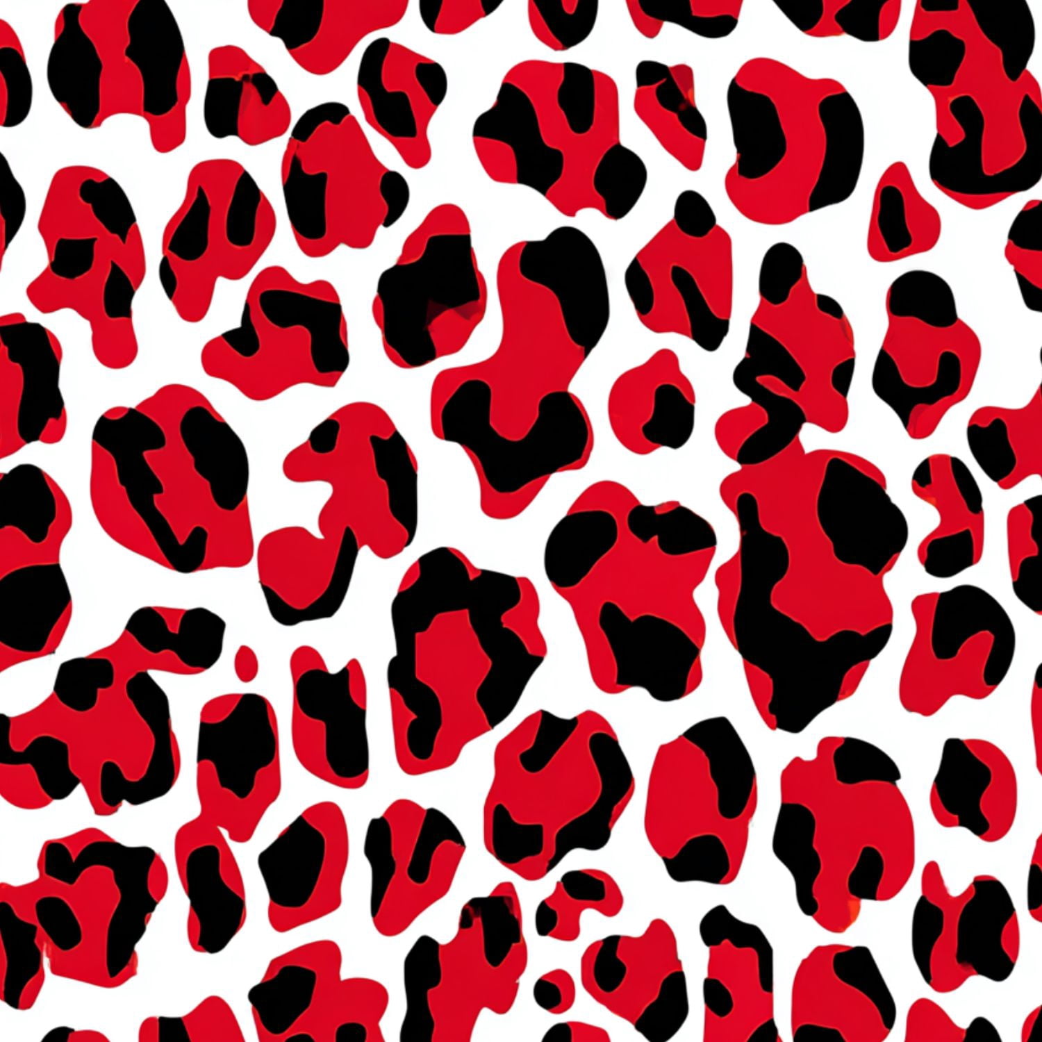 Peel and Stick Wallpaper Red Black Leopard Print White Wall Mural 23 ...