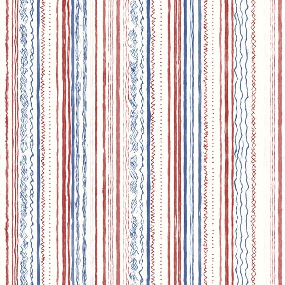 Peel and Stick Wallpaper Red Blue Hand Drawn Vertical Stripe Wavy Zigzag Lines Wall Mural 23.6in x 9.8ft Self Adhesive Removable Wall Paper Renter Friendly Wallpaper for Nursery Bedroom Cabinets