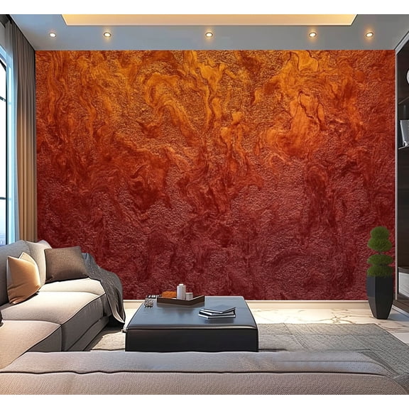 Peel and Stick Wallpaper Red Orange Gold Grunge Bright Autumn Holiday Glowing Gradient Ombre Modern Art Wall Mural Decor Self Adhesive and Removable 100in x 144in