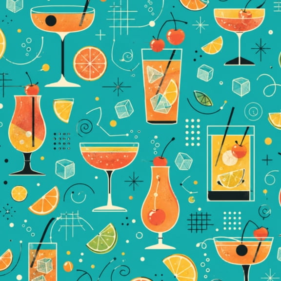 Peel and Stick Wallpaper Retro 1950S Mid Century Cocktail Martini Cocktail Glasses 17.7in x 118in Contact Paper Removable Self Adhesive Wall Mural Wall Decor for Bedroom Kitchen Cabinets